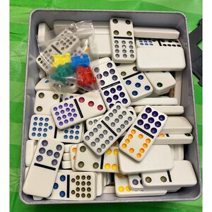 Double Fifteen Color Dot Dominoes – 136 Tiles – Mexican Train Set – Cardinal